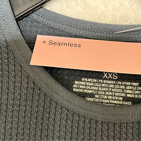 WILD FABLE Juniors Textured Cropped T-shirt Slate Dark Blue Shimmer Size XXS - Picture 5 of 9